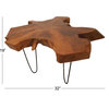Contemporary Brown Wood Coffee Table 39181