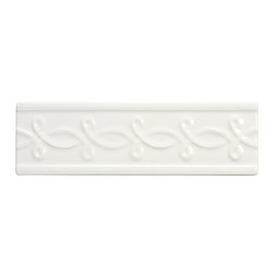 Tuileries Rivoli Border in Blanc - Tile
