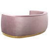 Julian Velvet Upholstered Sofa, Pink, Gold Base