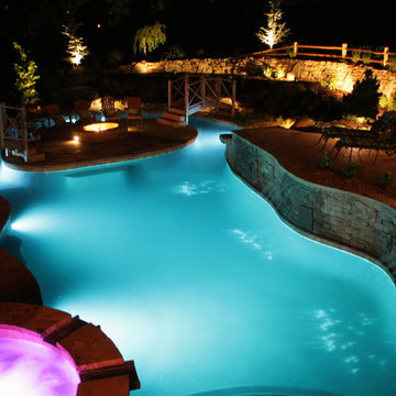 Lazy River Pool and Island Fire Pit