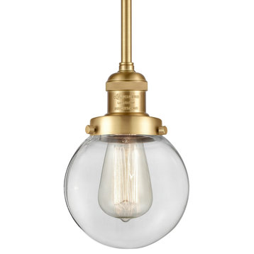 Innovations Lighting 201S-10-6 Beacon Pendant Beacon 6"W Mini - Satin Gold /