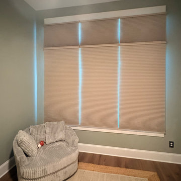Motorized Cellular shades Lake Norman home in Mooresville NC