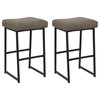 Milo Backless Gray Taupe Faux Leather Counter Barstools - Set of 2