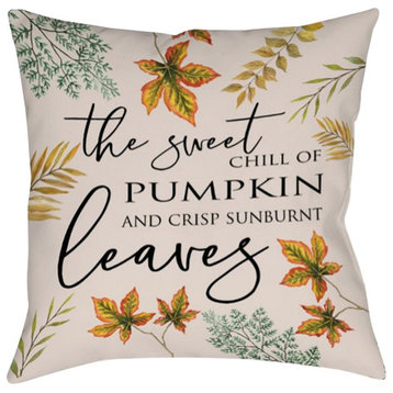 Sweet Chill Of Pumpkin Indoor Pillow, 18"x18"