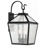 Savoy House - Savoy House 5-101-BK Woodstock, 3 Light Outdoor Wall Lantern, Black - The traditional charm of vintage lanterns blends bWoodstock 3 Light Ou Black Clear Seeded G *UL: Suitable for wet locations Energy Star Qualified: n/a ADA Certified: n/a  *Number of Lights: 3-*Wattage:60w E12 bulb(s) *Bulb Included:No *Bulb Type:E12 *Finish Type:Black