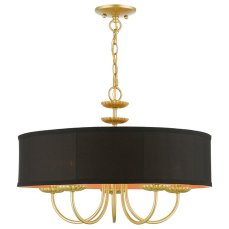 Livex Lighting 5 Light Soft Gold Pendant Chandelier