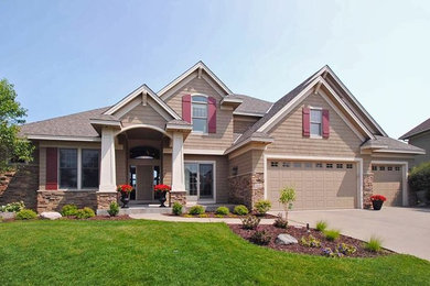 Inspiration for a transitional exterior home remodel in Minneapolis