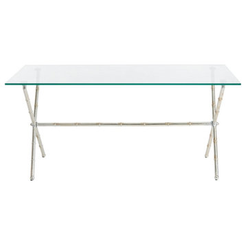 Cymbeline Accent Table Silver/ Clear Glass Top