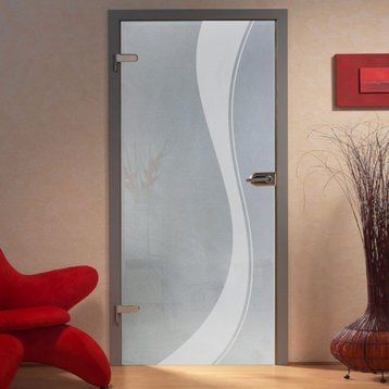 Interior Full Glass Door with Full-Private Frosted Design, 34"x84", Right