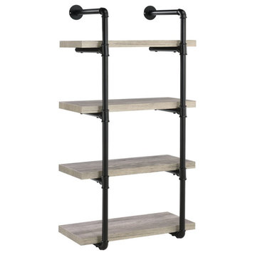 Coaster Elmcrest 24-inch Wood Wall Shelf Black and Gray Driftwood