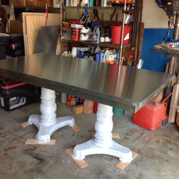 A & J Zinc Top Dining Table - Dining Tables