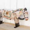Antique White Painted Horse on Stand