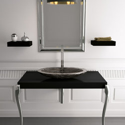 Contemporary Sink Vanity Console | Silver Black - Bathroom Vanities And Sink Consoles