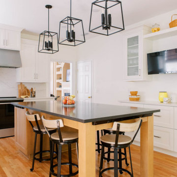 Changing the Layout and Adding an Island and Buffet to An Older Kitchen