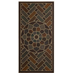 Mohawk Home - Mohawk Home Ornamental Grain Chestnut 2' x 4' Door Mat - A modern herringbone and floral medallion mosaic cast in a woodgrain inspired texture greets guests with sophisticated style in Mohawk Home's Ornamental Grain Entry Mat. Ideal for both indoor and outdoor entryways, these resilient doormats offer the dependable durability for use in high traffic spaces and areas exposed to the elements. These doormats are made from 100% recycled rubber with a polyester surface, giving the material a new life as a multifunctional entryway accent for any household.