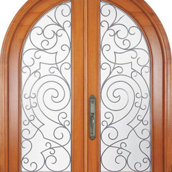 Mediterranean Doors - Decorative Forged Iron Round Top Door - Front Doors