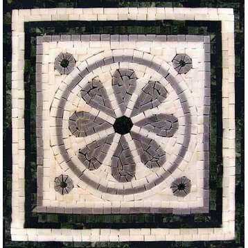 Natural Stone Mosaic, Lotus Jewel, 12"x12"