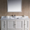 Oxford 60" Antique White Traditional Vanity With 2 Side Cabinets
