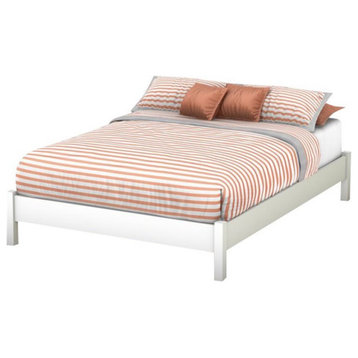 South Shore Step One Full Platform Bed in Pure White