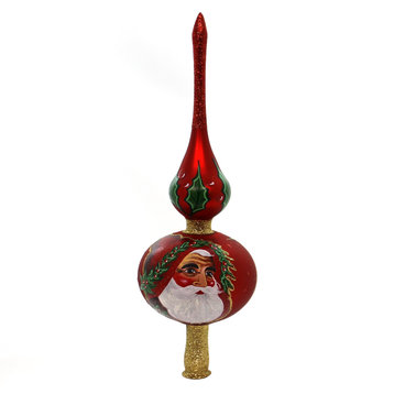 Christina's World Bavarian Santa Finial Glass Tree Topper Fin956