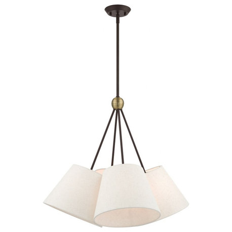 Transitional Four Light Chandelier-Bronze/Antique Brass Finish - Chandelier