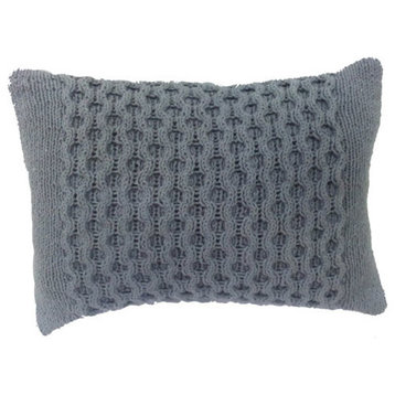 Knit Pillow 14x20" Gray
