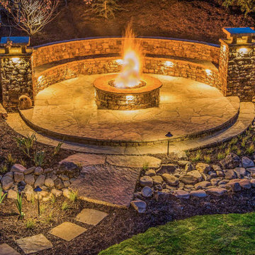 Custom built in seating with this firepit