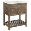 Coast To Coast Imports Cayhill Distressed Brown One Drawer Single Vanity Sink