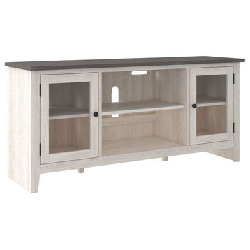 Dorrinson Casual Two-tone TV Stand WithFireplace Option