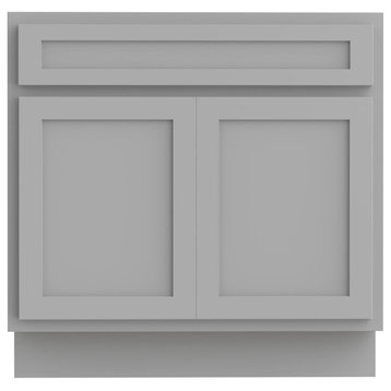 Vanity Art Vanity Base Cabinet, No Top, 36", Gray