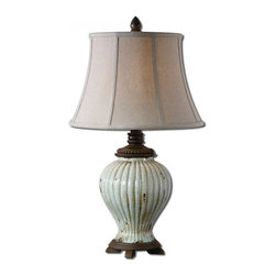www.essentialsinside.com: dernice aged ceramic table lamp - Lighting