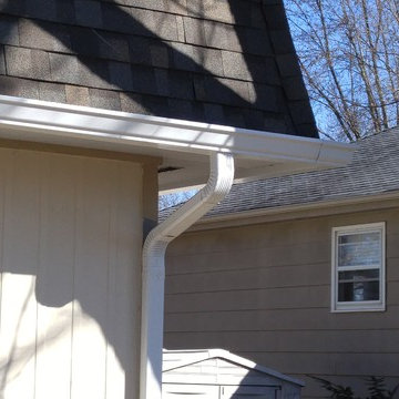 Outside corner and downspout