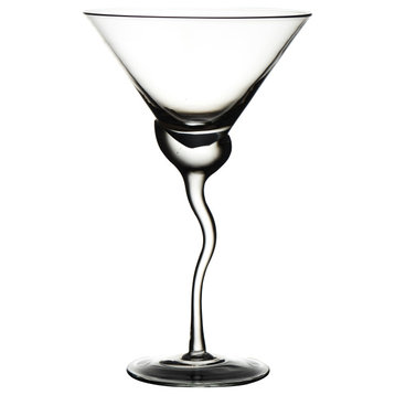 Martini Glass with Wave Stem, Set of 4