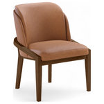 Meridian Furniture - Navo Upholstered Dining Chair, Cognac, Vegan Leather, Walnut Finish - Indulge in the allure of the Cognac Navo Dining Chair by Meridian Furniture. Its captivating design and luxurious Cognac elevate any space with effortless elegance. Crafted with precision and durability in mind, this stunning piece becomes the focal point of gatherings, fostering moments of connection and warmth. Embrace sophistication and style with the Navo Dining Chair, a testament to exquisite taste and timeless beauty.