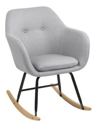 Sedia a dondolo design in tessuto grigio chiaro kendall moderno ... Sedia a dondolo design