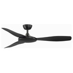 Fanimation - GlideAire, 52", Black With Black Blades - GlideAire by fanimation has a contemporary design and uses the latest technology. fanSync Bluetooth is included with purchase and GlideAire is WiFi compatible with the purchase of an optional control. This damp rated fan is available in three finish combinations and comes with a 31 speed DC motor.