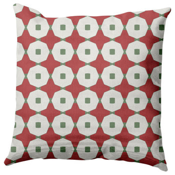 Button Up Decorative Throw Pillow, Ligonberry Red, 26"x26"