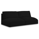 Meridian Furniture - Ease Fabric Upholstered Modular Sofa, Black - Ease into comfort when you bring home this Ease fabric modular sofa. Designed with an uber casual vibe in mind, this plump sofa sits low to the floor, making it a simplistically perfect addition to a living room, den, game room, teen's room, or dorm room. This fun sofa is part of a modular collection, so you can add it with other items in the Ease collection for a custom arrangement.