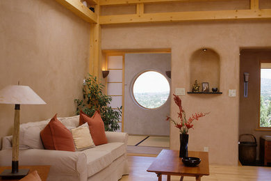 Inspiration for an asian enclosed living room remodel in Portland
