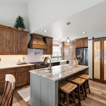 Showplace EVO Pendleton 275 in Rustic Alder Cashew and Evergreen Fog Kitchen