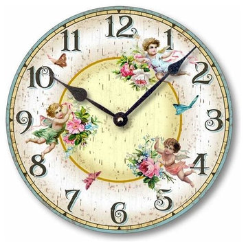 Shabby Chic Victorian Fairies & Butterflies Wall Clock