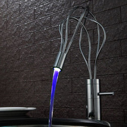Contemporary Color Changing LED Bathroom Sink Faucet - T0458F - Bathroom Sink Faucets
