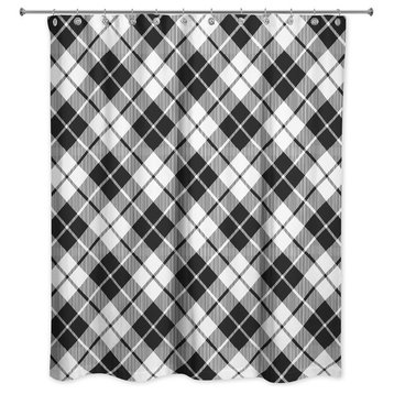 Black and White Geo Pattern 71x74 Shower Curtain
