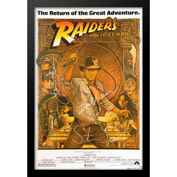 Indiana Jones Raiders Of The Lost Ark Rare! Signed Movie Poster, Custom Frame