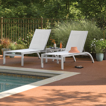 Argento 3-Piece Chaise & Ash Travira End Table Set - Resin Rails - Natural