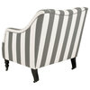 Morty Arm Chair Greyish-Blue/ White/ Stripe