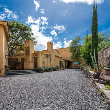 Hacienda Las Tapias - The Estate Entrance Leads Under the Porte-cochère to the M