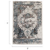 LNC Distressed Indoor Vintage Abstract Carpet Area Rugs, 5' X 7'
