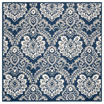 Safavieh Blossom Collection BLM106B Rug, Navy/Ivory, 8' x 8' Square