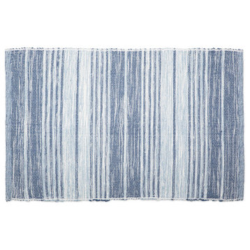 DII Variegated French Blue Recycled Yarn Rug